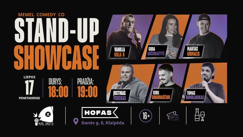 Humoro renginys „Memel Comedy Co – Stand Up Showcase“