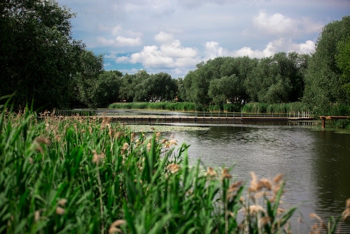 Malūnas-Park am Teich