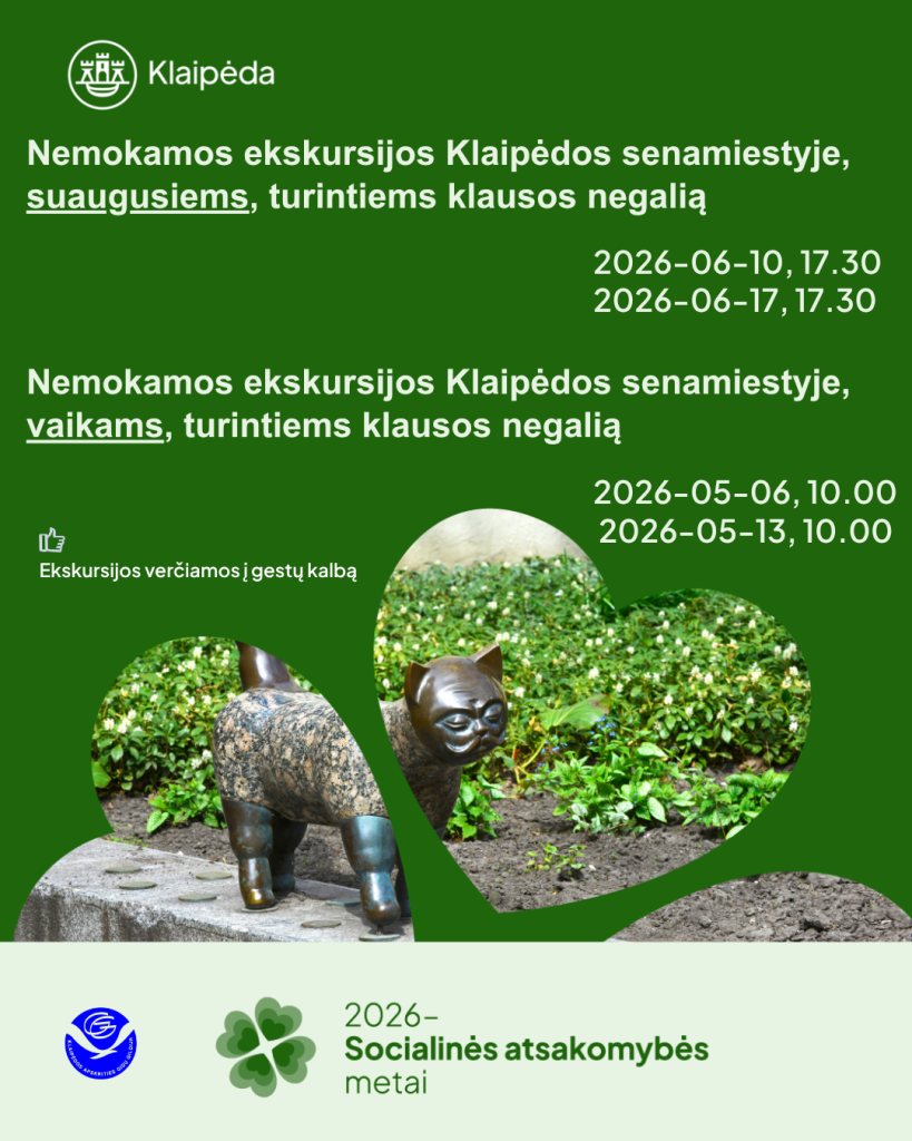 Socialinės atsakomybės metai: Ekskursijos po Klaipėdos senamiestį asmenims su negalia