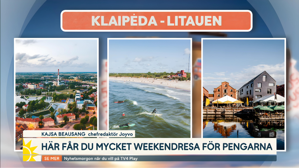 Švedijos televizijos TV4 laidos rubrikoje apie keliones buvo pristatyta Klaipėda