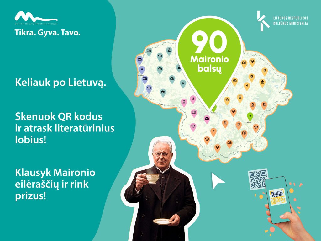 Keliaujant po Lietuvą – pažintis su jos rašytojais: projektas „90 Maironio balsų“