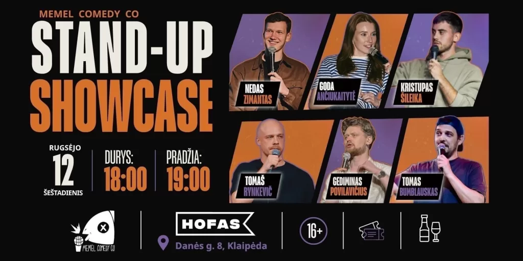 Humoro renginys „Memel Comedy Co – Stand Up Showcase“