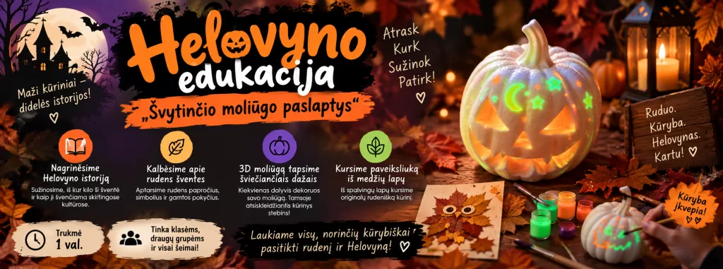 Helovyno edukacija ,,Švytinčio moliūgo paslaptys”